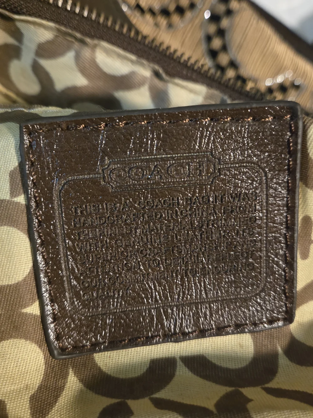 Coach vintage  Gold and Brown Circle Jacquard Hobo Shoulder Bag